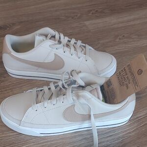 Nike Women's Beige and White Sneakers